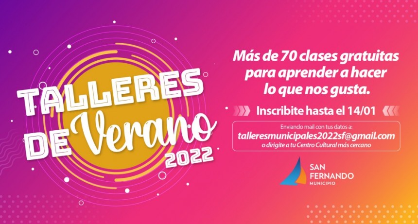 SAN FERNANDO ABRE LA INSCRIPCIÓN A NUEVOS TALLERES CULTURALES DE VERANO 2022