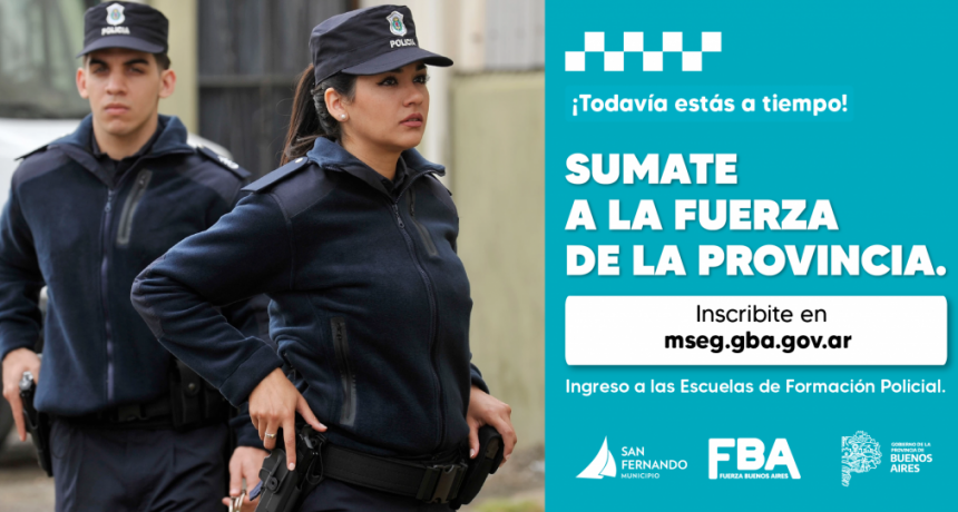 SAN FERNANDO CONVOCA A VECINOS Y VECINAS A INGRESAR A LA ESCUELA DE FORMACIÓN DE LA POLICÍA DE LA PROVINCIA