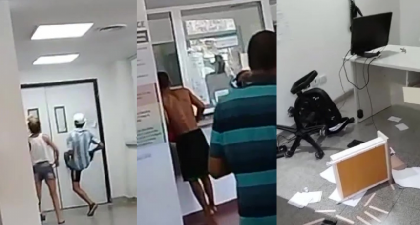 VIOLENTO ATAQUE A LA GUARDIA DEL HOSPITAL MERCANTE PORQUE NO TRASLADABAN A UNA PACIENTE 