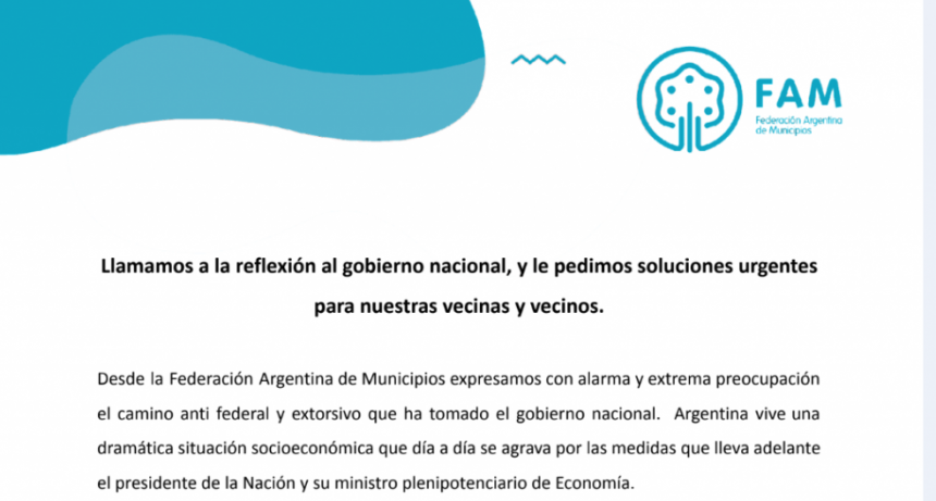 LA FEDERACION DE MUNICIPIOS EN ALERTA POR LAS POLITICAS INFLACIONARIAS DE MILEI