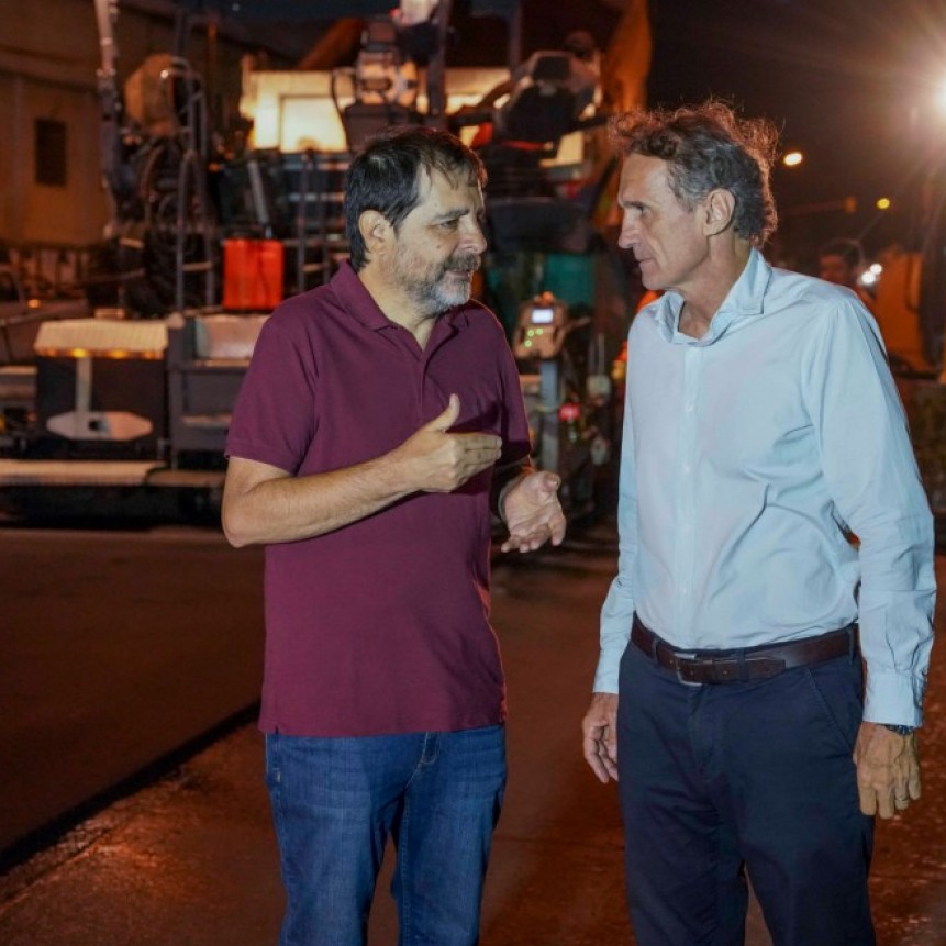 FERNANDO MOREIRA Y GABRIEL KATOPODIS RECORRIERON LA PUESTA EN VALOR DE LA AVENIDA PRESIDENTE PERÓN