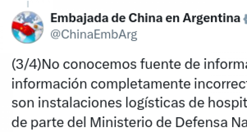 LA EMBAJADA DE CHINA DESMINTIÓ A ADORNI 