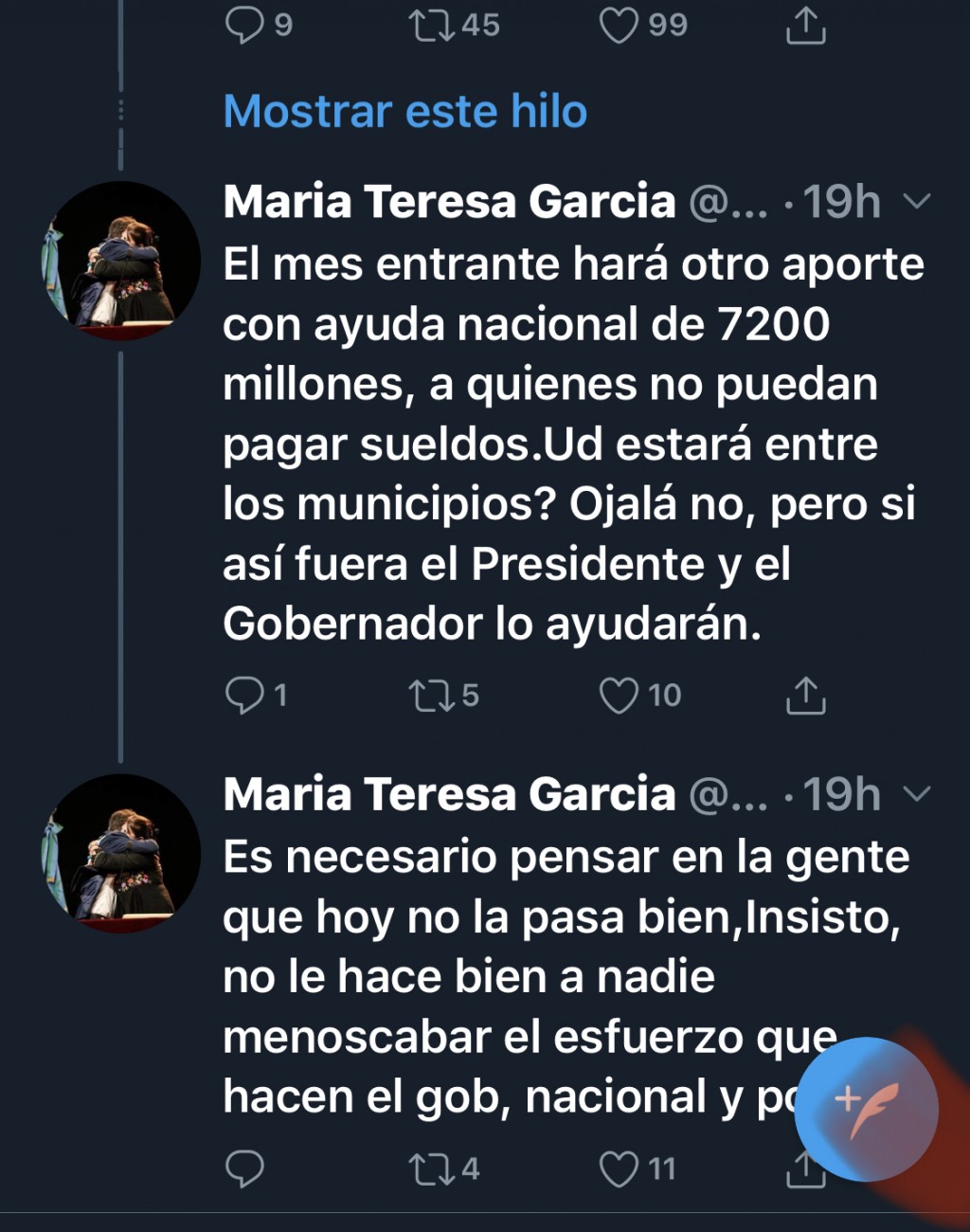 TERESA GARCÍA CRUZÓ FUERTE A POSSE EN LAS REDES SOCIALES