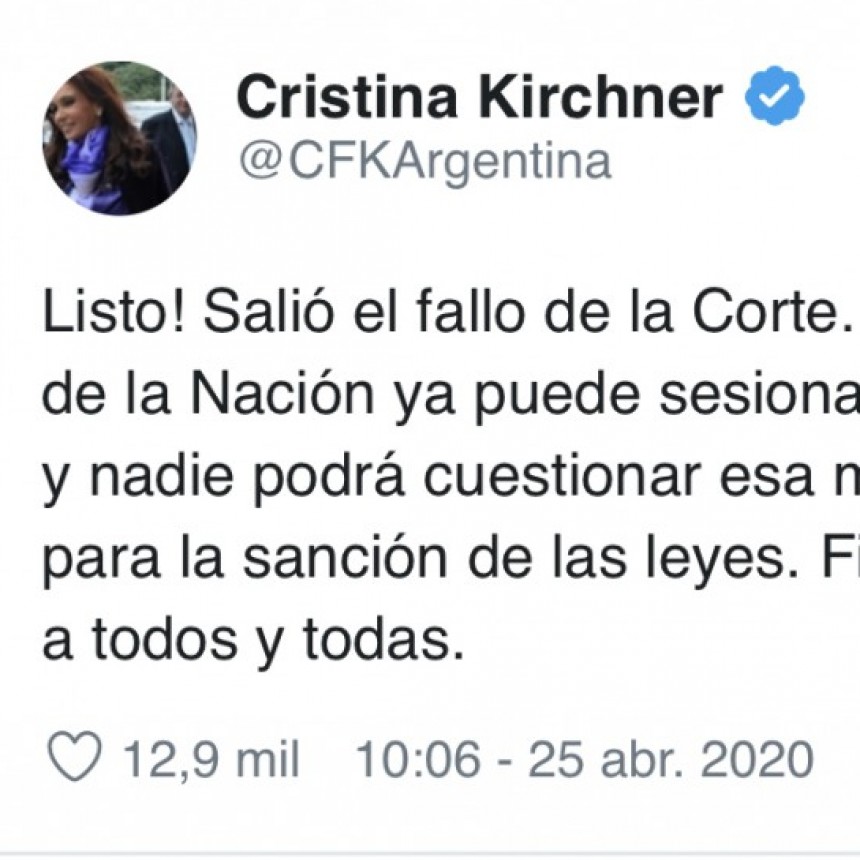 CRISTINA KIRCHNER: 