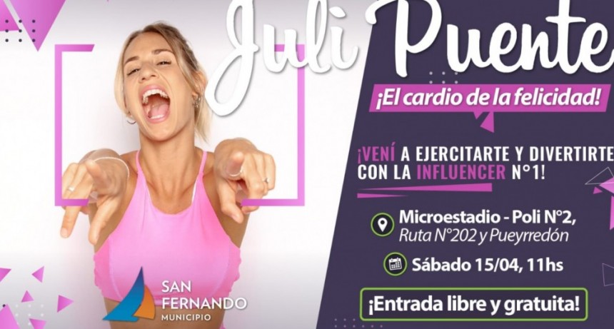 JULI PUENTE CON EL “CARDIO DE LA FELICIDAD” DARÁ UNA MASTERCLASS EN SAN FERNANDO