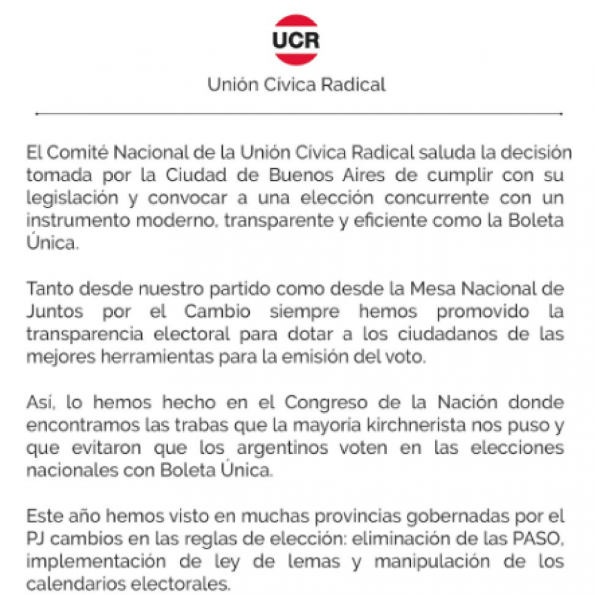 PASION RADICAL POR LAS INTERNAS: LA UCR BONAERENSE APOYÓ LA ESTRATEGIA DE LARRETA EN LAS ELECCIONES DE LA CIUDAD