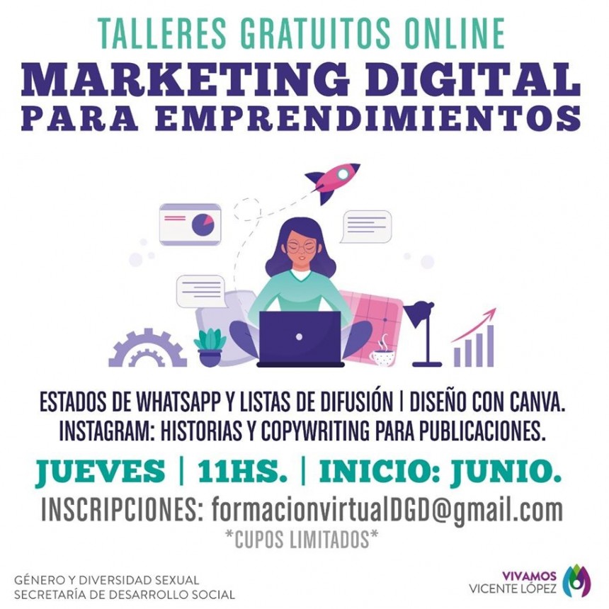LA MUNICIPALIDAD DE VICENTE LOPEZ BRINDA UN TALLER ONLINE DE MARKETING DIGITAL PARA EMPRENDIMIENTOS