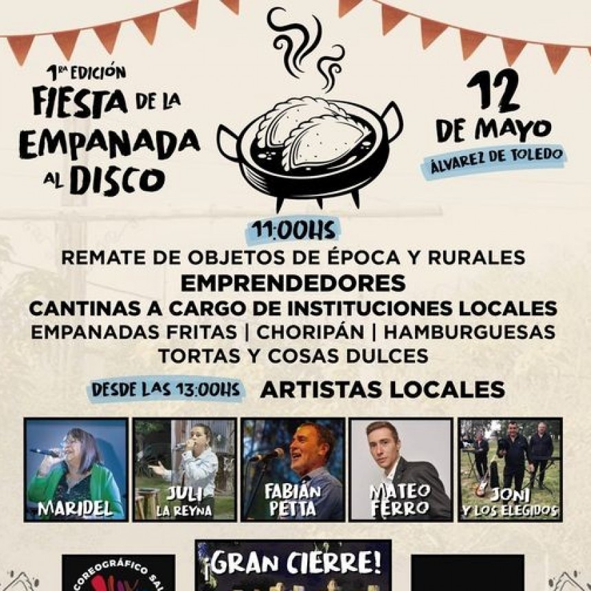 UN PUEBLO DE SALADILLO CELEBRA LA FIESTA DE LA EMPANADA AL DISCO