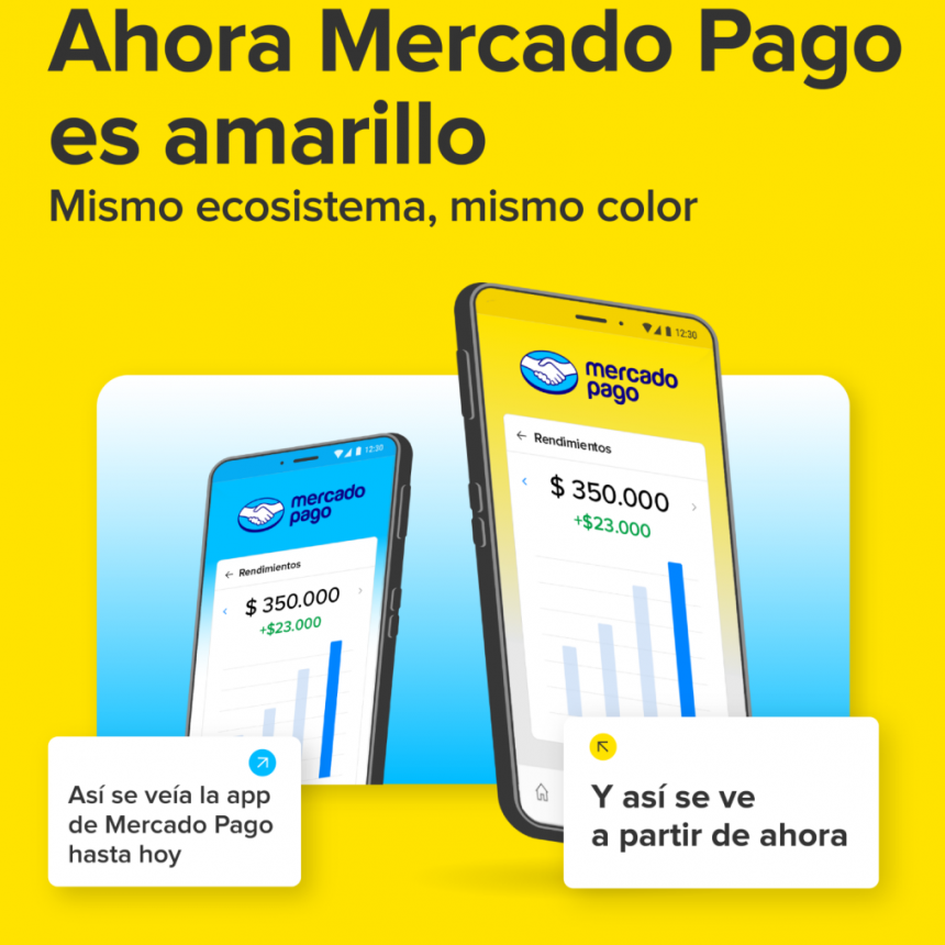 MERCADO PAGO RENUEVA SU IDENTIDAD E INCORPORA EL AMARILLO DE  MERCADO LIBRE