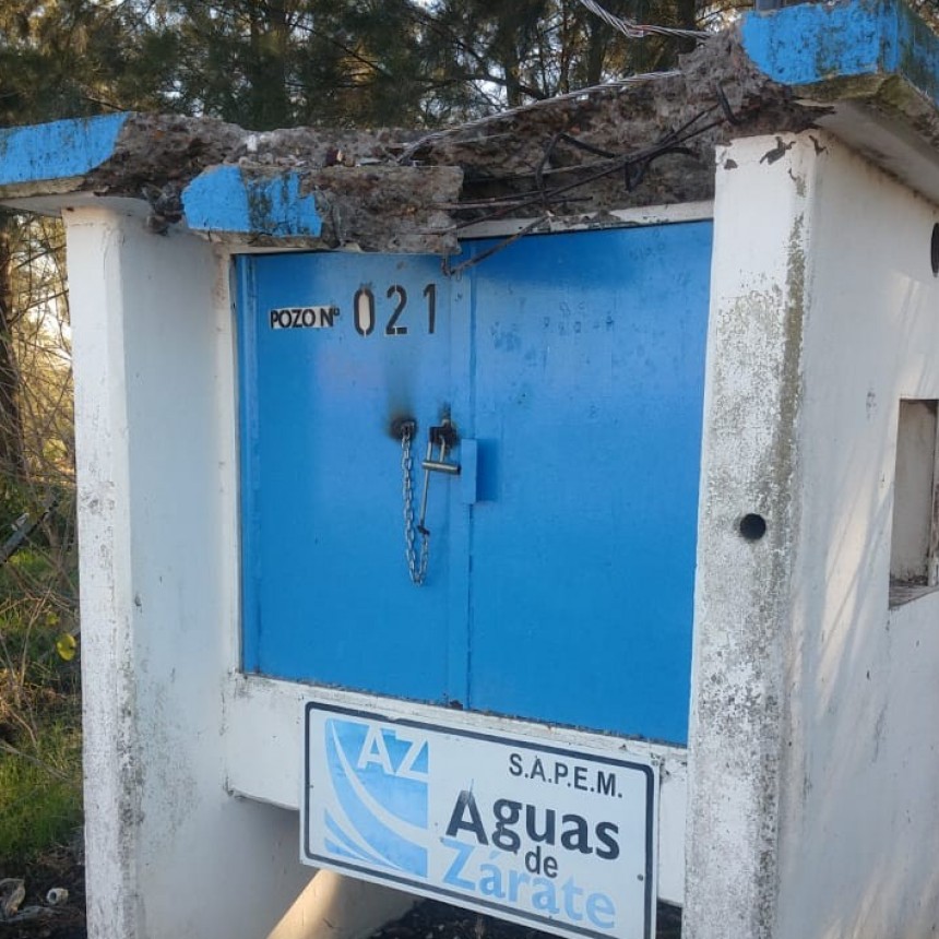 LA MUNICIPALIDAD DE ZARATE DENUNCIA ACTOS DE VANDALISMO CONTRA EL SISTEMA DE AGUA