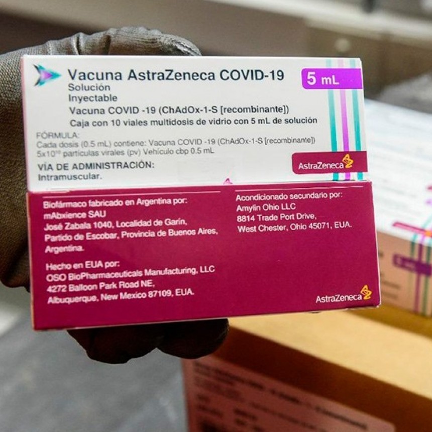 LLEGARON MÁS DE UN MILLÓN DE DOSIS DE VACUNAS ASTRAZENECA DESDE ESTADOS UNIDOS