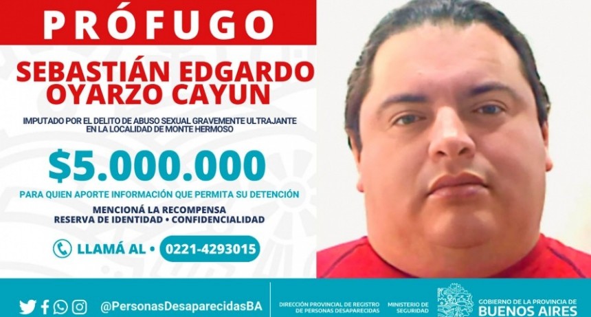 OFRECEN HASTA $5 MILLONES POR DATOS DE UN PRÓFUGO ACUSADO DE ABUSO SEXUAL