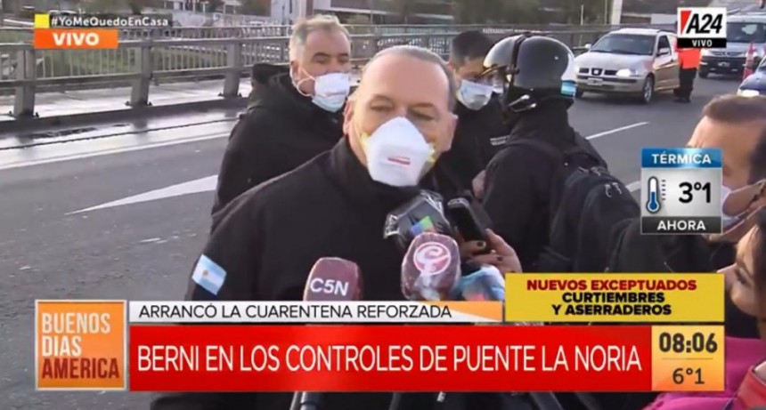 BERNI TUVO UNA MAÑANA DE FURIA EN EL OPERATIVO DE LA POLICÍA FEDERAL EN PUENTE LA NORIA.
