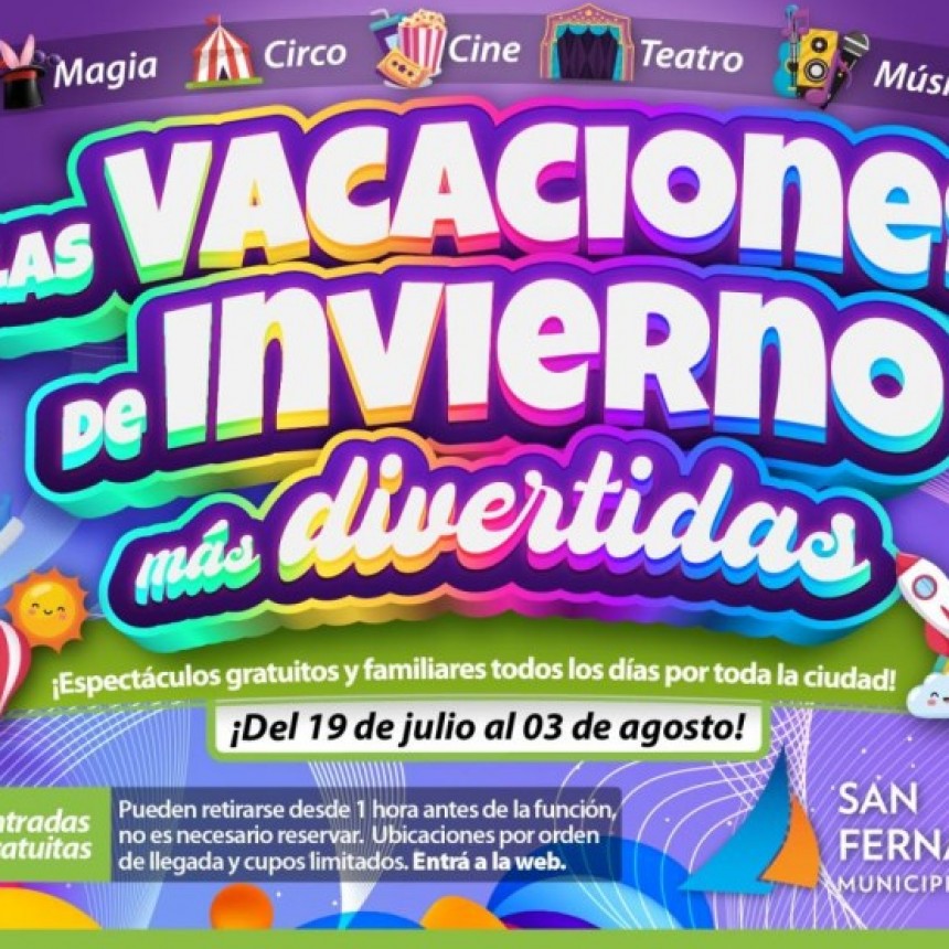 POR LAS VACACIONES DE INVIERNO, EN SAN FERNANDO HABRÁ MUCHOS ESPECTÁCULOS GRATUITOS