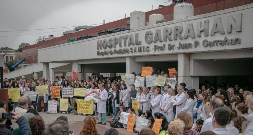 PARO Y MOVILIZACIÓN DE LOS TRABAJADORES DEL HOSPITAL GARRAHAN