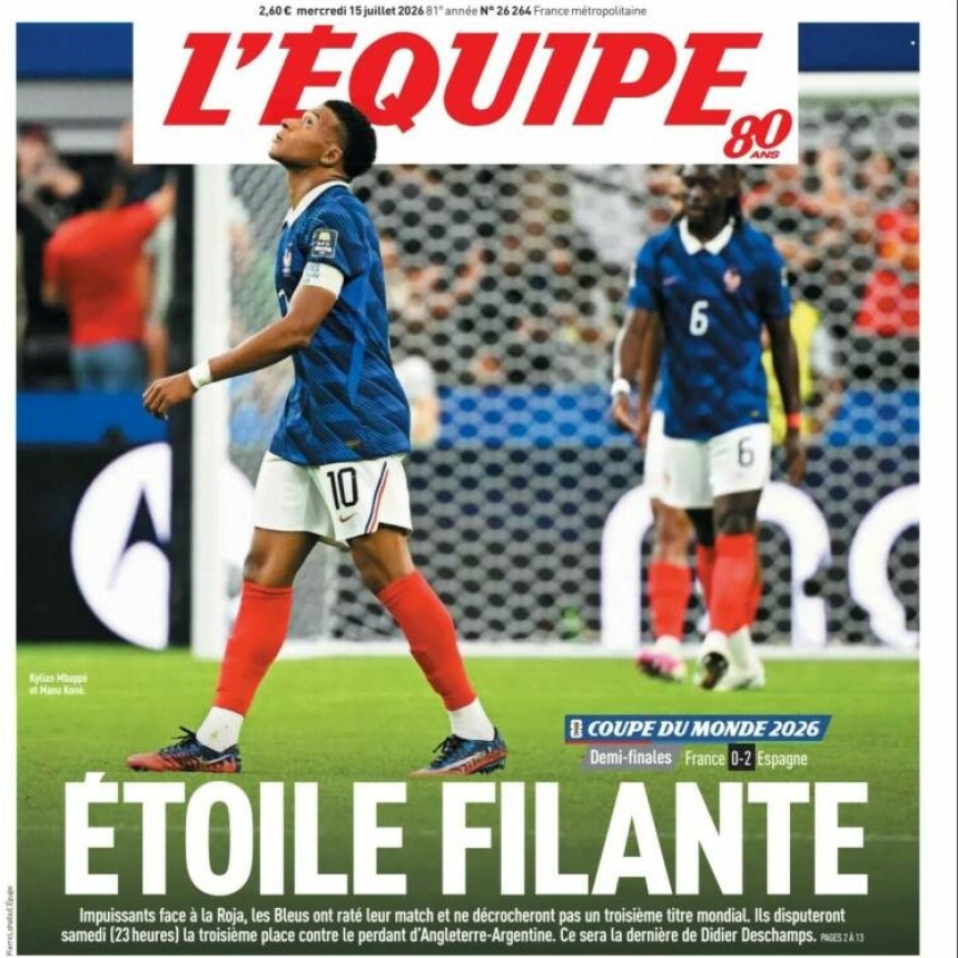LE REPERCUSION DE LA DERROTA DE FRANCIA ANTE ESPA&Ntilde;A EN LA PRENSA GALA