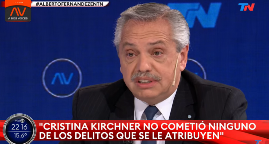 ALBERTO FERNÁNDEZ: “CRISTINA ES UNA MUJER HONESTA Y NO COMETIÓ NINGUNO DE LOS DELITOS QUE LE ATRIBUYEN”