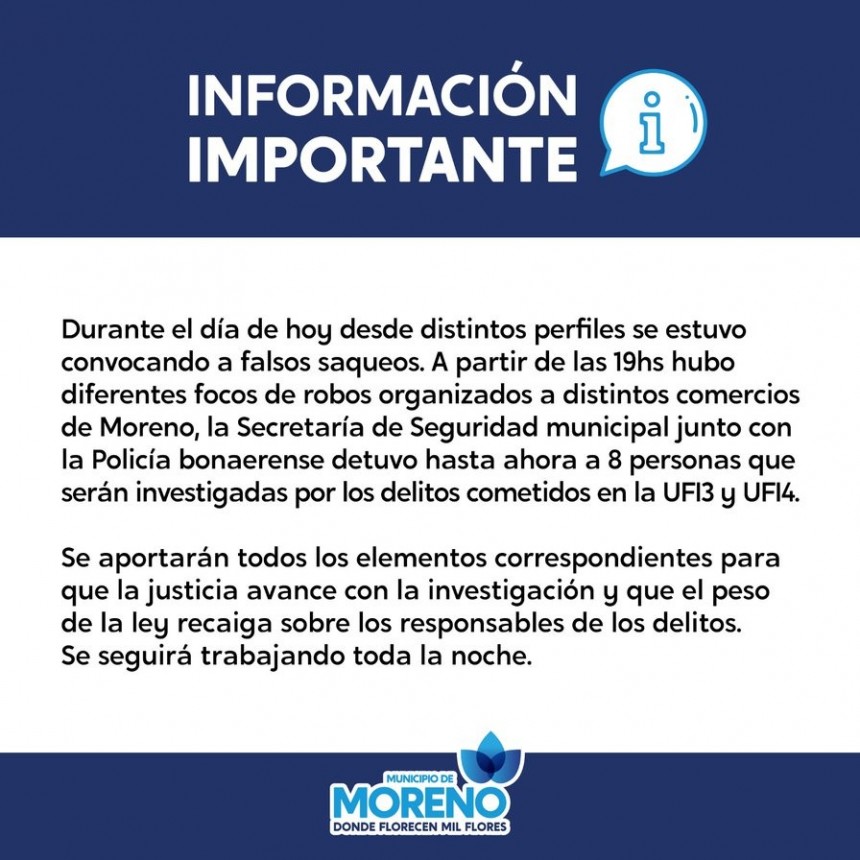INTENDENTES PERONISTAS DENUNCIAN NOTICIAS FALSAS Y DESMIENTEN SAQUEOS EN SUS MUNICIPIOS