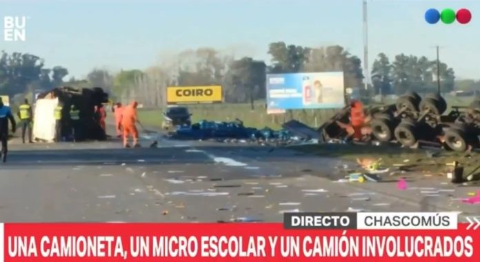SIETE HERIDOS EN UN CHOQUE MÚLTIPLE EN LA AUTOVÍA 2 A LA ALTURA DE CHASCOMÚS