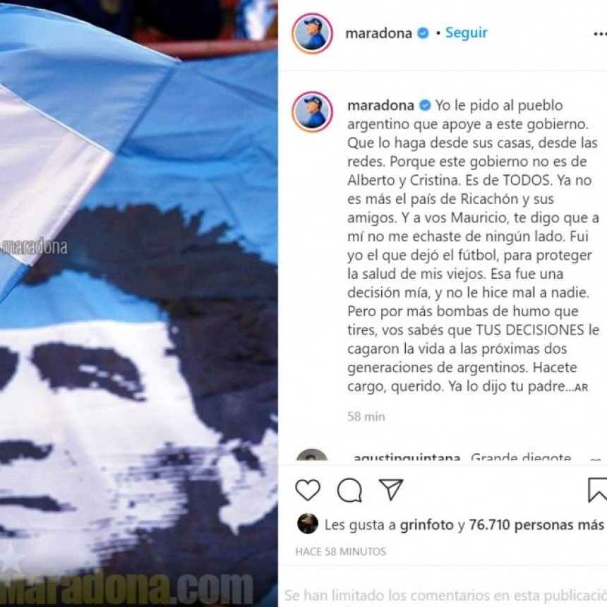 MARADONA A MACRI: 
