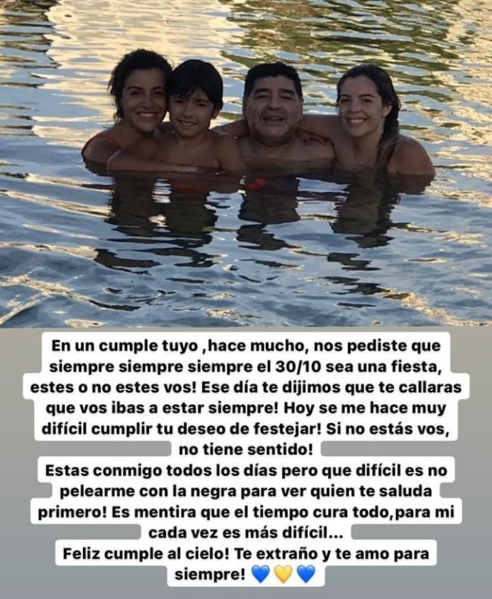 “FELIZ CUMPLE AL CIELO”: DALMA, GIANINNA, DIEGO JR. Y CLAUDIA SALUDARON A MARADONA EN LAS REDES
