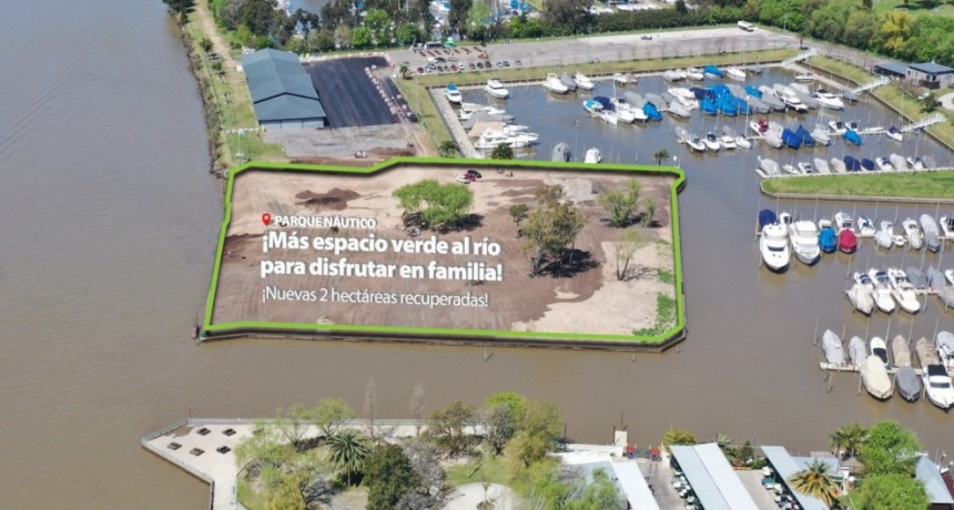 JUAN ANDREOTTI RECORRIÓ LA AMPLIACIÓN DEL PARQUE NÁUTICO: 2 HECTÁREAS RECUPERADAS FRENTE AL RÍO