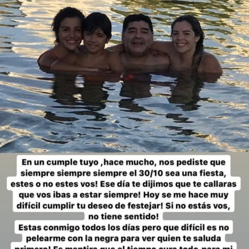 “FELIZ CUMPLE AL CIELO”: DALMA, GIANINNA, DIEGO JR. Y CLAUDIA SALUDARON A MARADONA EN LAS REDES