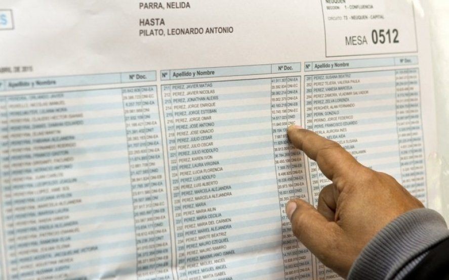  ¿DÓNDE VOTO? CONSULTÁ EL PADRÓN PARA LAS ELECCIONES DE ESTE DOMINGO