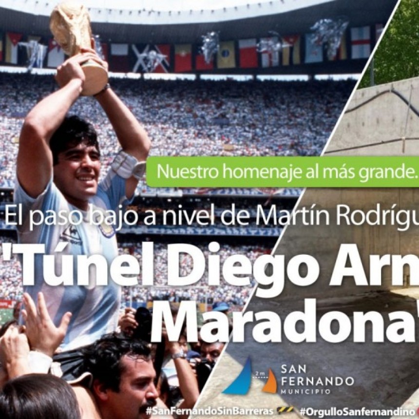 JUAN ANDREOTTI ANUNCIÓ QUE SE LLAMARÁ ‘DIEGO A. MARADONA’ EL TÚNEL DE LA CALLE MARTÍN RODRÍGUEZ