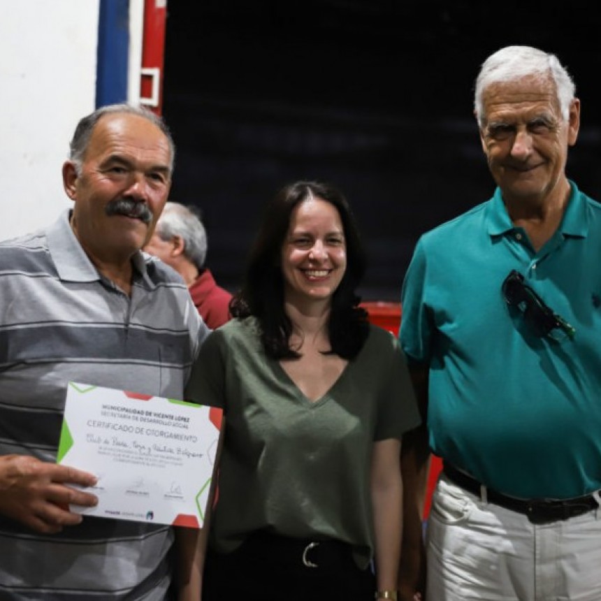 VICENTE LÓPEZ ENTREGA SUBSIDIOS A 70 CLUBES DE BARRIO