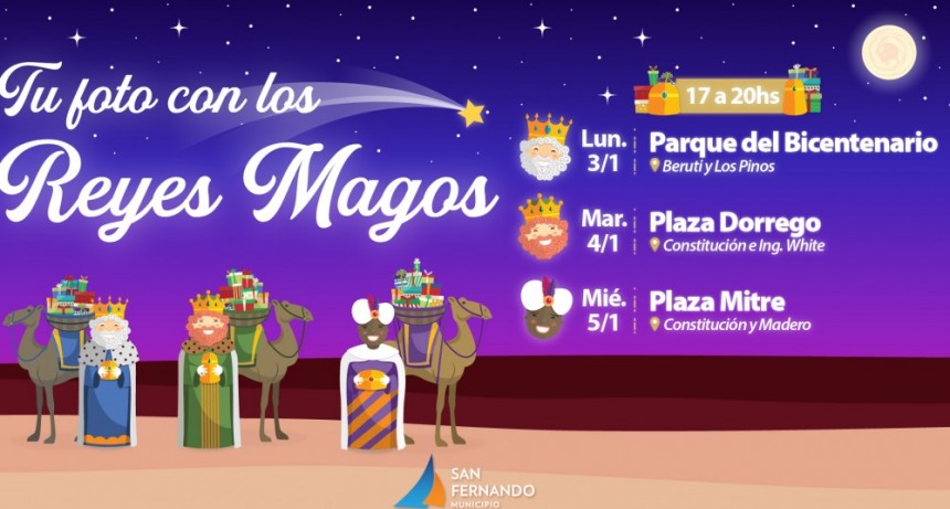 LLEGAN LOS REYES MAGOS A SAN FERNANDO PARA SACARSE FOTOS CON LAS FAMILIAS