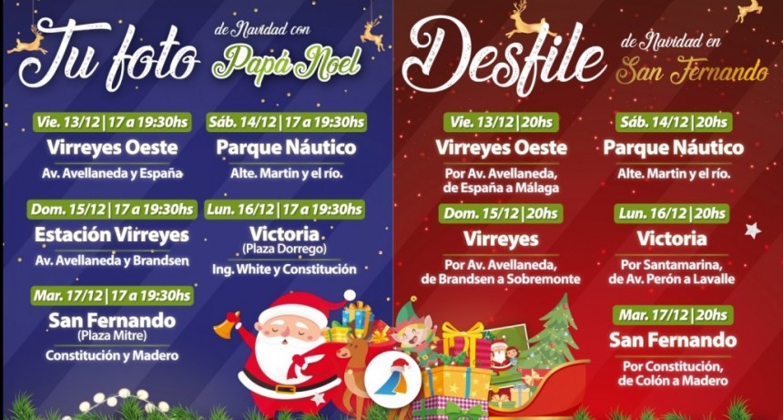 PAPÁ NOEL REGRESA A SAN FERNANDO CON DESFILES DE NAVIDAD Y FOTOS EN FAMILIA